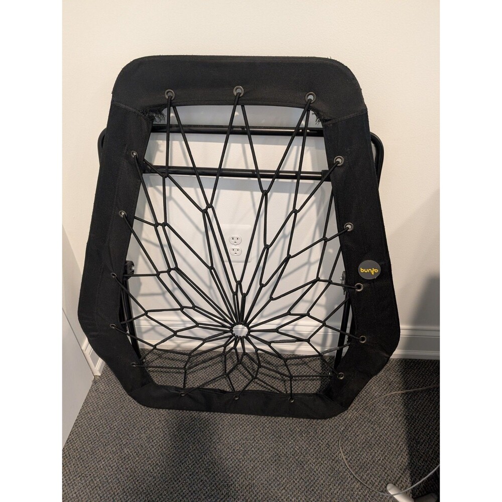 Bunjo Black Hexagon Folding Chair-Gaming Chair With Bungee Chords-Dorm Room